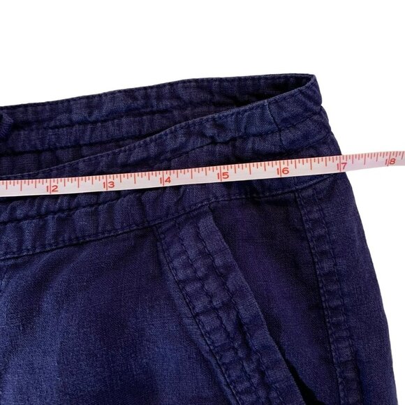 Joie 100% Linen Navy Blue Drawstring Pants Size 8 - Picture 6 of 9